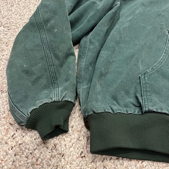 Vintage Carhartt Jacket Men's Sz 2XL Aspen Green Hooded Full Zip Made in USA - Picture 2 of 8